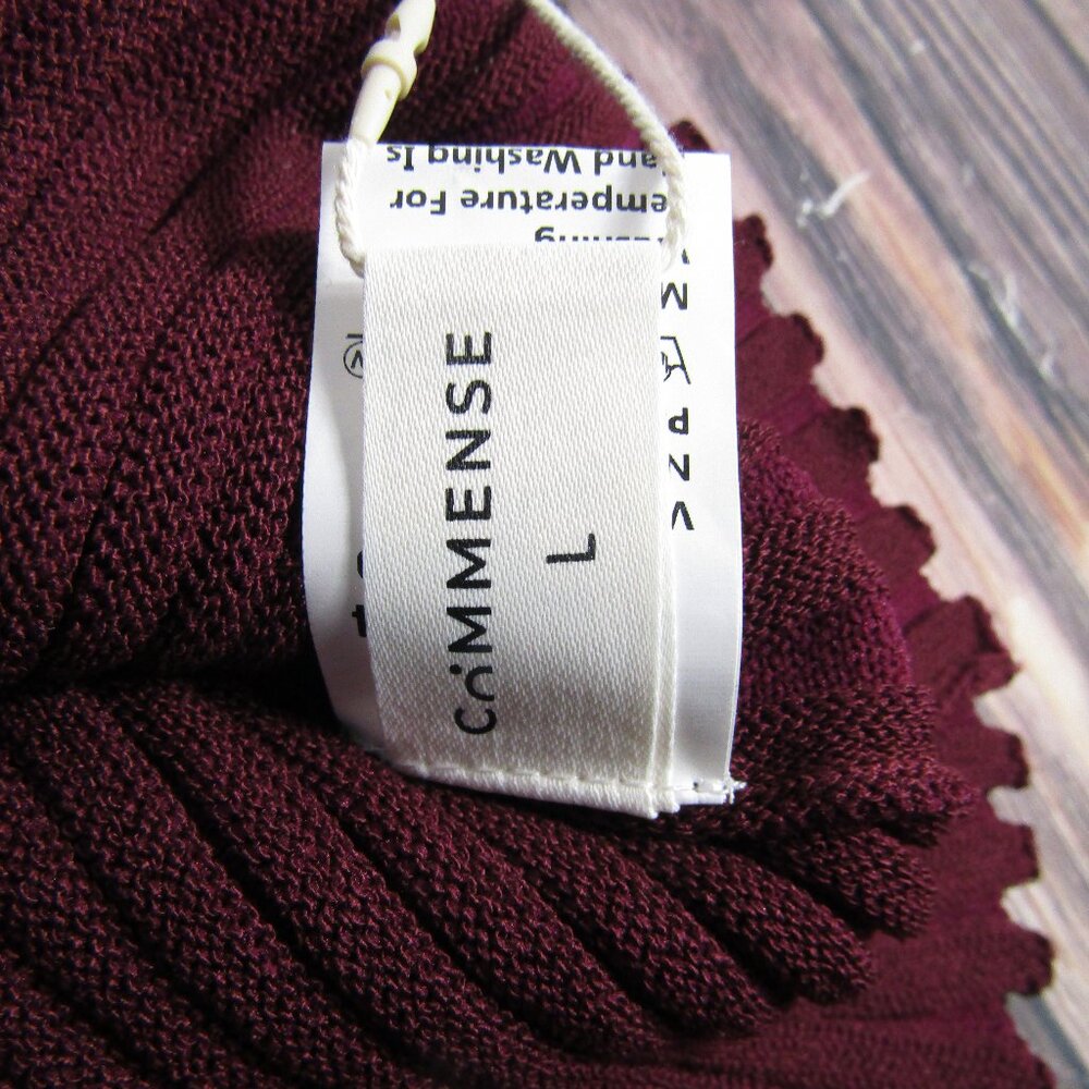 Commense Burgundy Ribbed Blouse - Picture 4 of 6